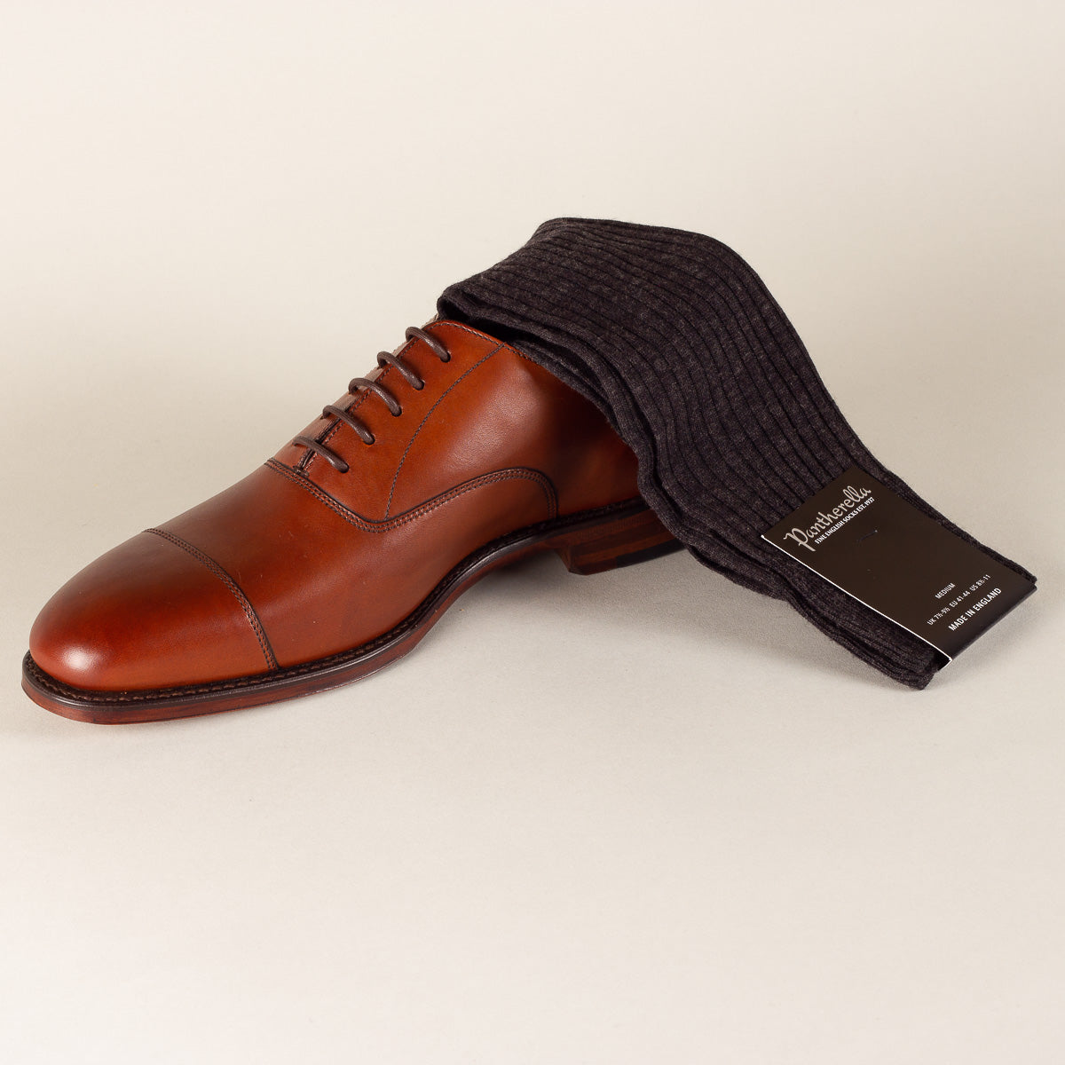 Pantherella Laburnum socks long rib - charcoal